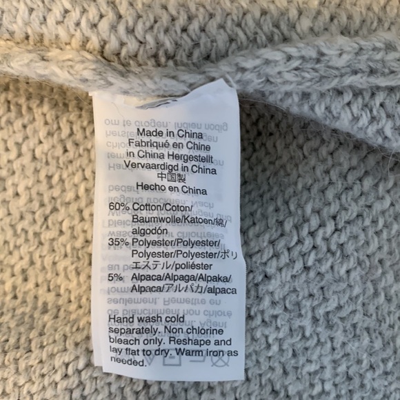 Madewell gray alpaca blend red white DREAMER knit crewneck sweater size xs - Picture 7 of 8